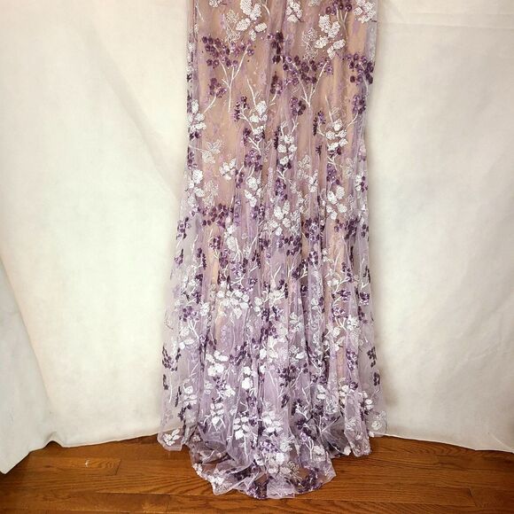 New Mac Duggal 79301 Amethyst Embroidered & Sequin Mesh & Lace Mermaid Gown  (8) - Picture 8 of 16